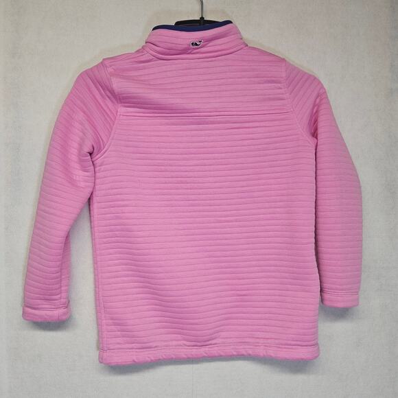 Vineyard Vines Girls 1/4 Zip Pink Pullover Sweatshirt - Picture 4 of 4
